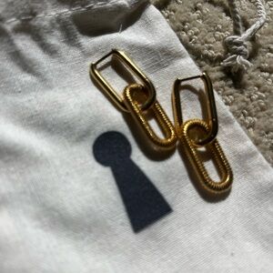 Gold colored Chain Link Earrings